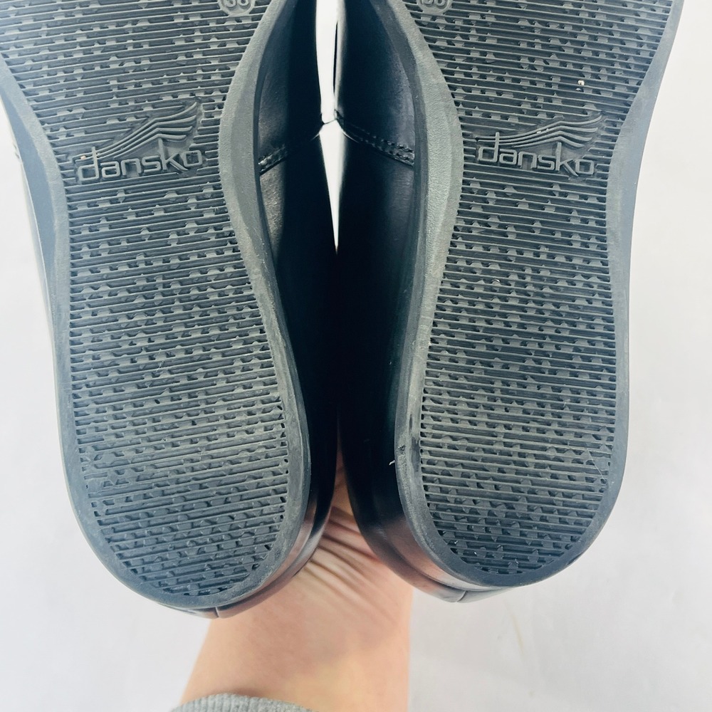 Dansko Shanda Shoes Womens 38/7.5-8‎ Black Leather Waterproof Wedge Heel Comfort - Picture 5 of 12